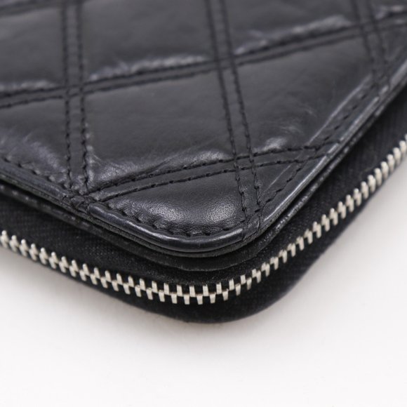 CHANEL Authentic Black Lambskin Leather Wallet